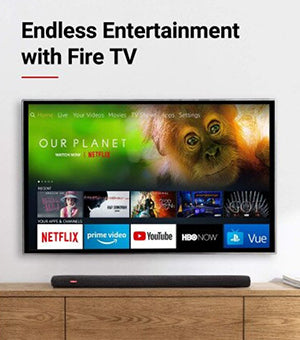 Nebula Soundbar – Fire TV Edition, 4K HDR Support, 2.1 Channel, Built-In Subwoofers, Voice Remote with Alexa Nebula Soundbar – Fire TV Edition, 4K HDR Support, 2.1 Channel, Built-In Subwoofers, Voice Remote with Alexa
